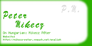 peter mikecz business card