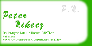 peter mikecz business card